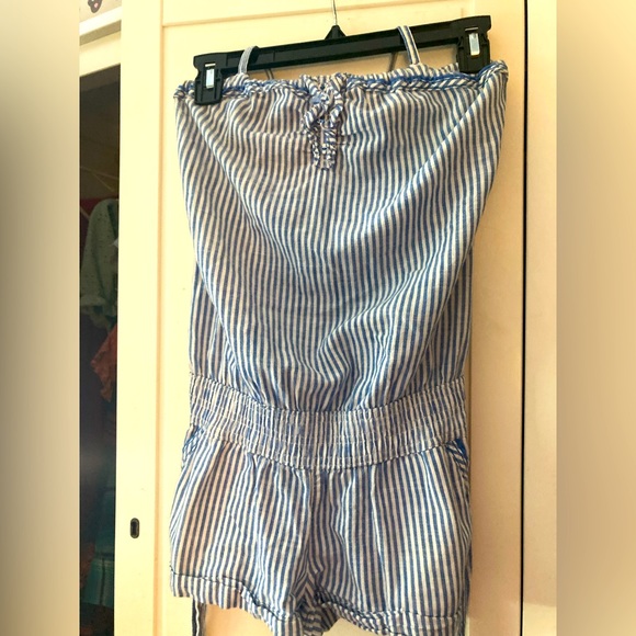 A&F Blue and white pine stripe romper - Picture 1 of 8